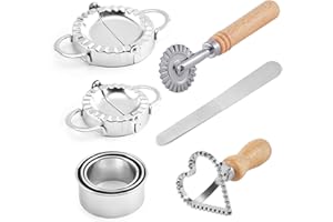 FYting Machine a Ravioli,8 Pièces Moule a Ravioli Ensemble en Acier Inoxydable, Boulettes, Biscuits, Outil de Gaufrage de PâTisserie, Pour Thanksgiving, NoëL, FêTe Des MèRes, FêTe Du Printemps