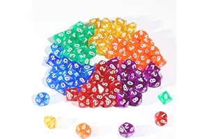 AEVORANT Polyedrische Würfel Set, 60 Stück Acrylic Dice, Polyedrische Würfelset, D10 Spielwürfel Würfel Bunt für Table Games, Board Game, Card Game