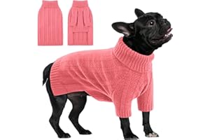 Queenmore Dog Jumper, Soft & Cozy Knitwear Dachshund Jumper, Sweater for Jack Russell, Beagle, Schnauzer, Bulldog, Sausage Dog (Pink, M)