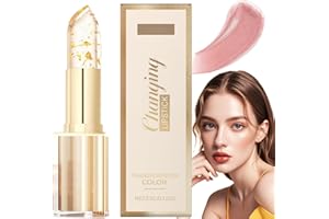NBOFOL 1Pcs Color Changing Lipstick with Gold Foil,Transfer-Proof Colour Changing Lipstick,Long Lasting Lipsticks 24 Hours with Gold Foil, Lipstick with Gold Foil Crystal Shine,Hydration Lip Gloss