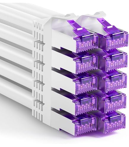 Produktbild von 4x CAT 7 Keystone Jack Modul – 10 Gbit/s, 600 MHz, Mit 2x 2-Port Hutschienenadapter, Werkzeuglos, Für 35-mm-Hutschiene
