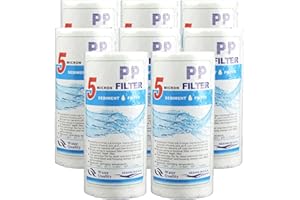 LZH FILTER 8 Confezioni Elemento Ricambio per Filtro dell'Acqua da 5", Filtro in Polipropilene Cotone PP, Filtro per Cucina Domestica Standard da 5"-5 Micron