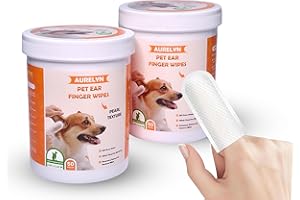 Aurelyn Dog Ear Cleaner – 100 Dog Ear Wipes Gently Remove Wax & Dirt | Ear Cleaner for Dogs UK | Ear Wipes for Dogs Biodegradable Cat Ear Cleaner Wipes