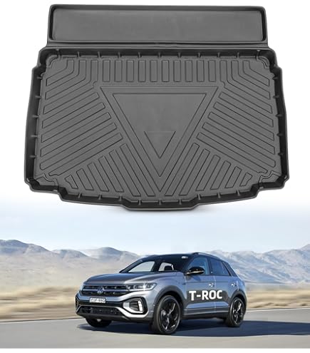 Recambo Rubberen kofferbakmat Premium geschikt voor VW T-ROC A11 | vanaf bouwjaar 2017 | Vario-bodem bovenpositie | precies passend met rand
