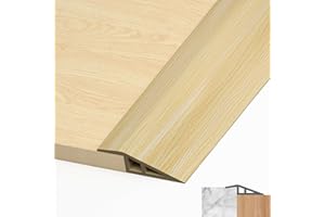 LIHIQIYA Perfil de Transición Autoadhesivo PVC Perfil, Transición Suelo Desnivel Autoadhesivo para Diferencia Tapajuntas Suelo Perfil de Unión para Suelos (Grano de Madera, 7mm a 10mm, 1M)