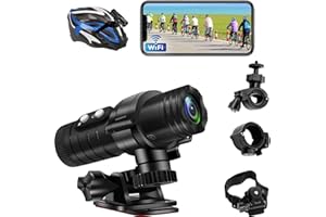 TANGMI Helmkamera, WiFi Action Cam, 1080P HD & 120° Weitwinkel Helmkamera Motorrad mit Automatischer Horizontausrichtung und Großem Akku für 7 Stunden