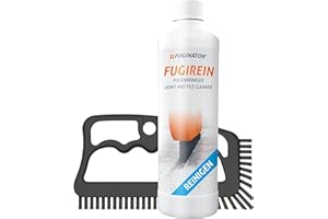 FUGINATOR® Brosse à Joints Grise/Grise INCL. nettoyant pour Joints 250 ML - Kit de Nettoyage pour Joints - Brosse pour Nettoyer Les Joints dans la Salle de Bain, la Cuisine et Le ménage