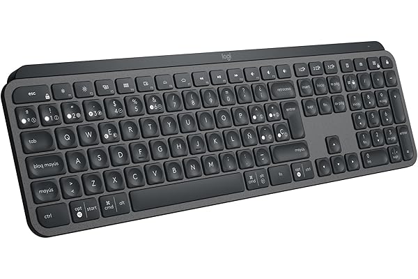 Logitech MX Keys S Teclado inalámbrico, Perfil Bajo,Escritura Fluida Precisa Silenciosa, Teclas Programables,Iluminación, Bluetooth, Carga USB C,para Windows, Linux, Chrome, Mac, QWERTY Español - Gris