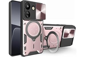 TEYYOS Funda de Armadura para el Xiaomi Redmi 13C 4G/Xiaomi Poco C65, Carcasa Anti-caída con Tapa Corrediza y Soporte - Oro Rosa