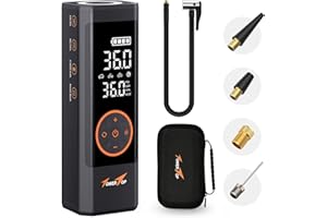 TowerTop Tyre Inflator Air Compressor: 2.5X Faster Inflation 150PSI Cordless Bike Pump with 7800mAh Rechargeable Battery Car Tyre Pump for Car Bike Motorcycle Ball Pickup and Truck with Case