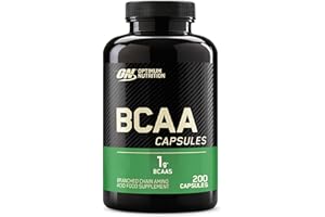Optimum Nutrition BCAA Capsules, Amino Acids Tablets, 1000 mg of Essential Amino Acids BCAAs with L-Leucine, L-Isoleucine and L-Valine, Unflavoured, BCAA Supplements, 100 Servings, 200 Capsules