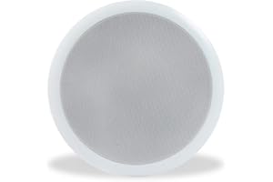 Power Dynamics CSPB8 8" Ceiling Speaker 100V Line Fixture – Flush Mount White Audio System for Restaurant, Bar, Office, Shop & Home Installations
