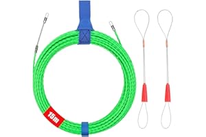 CASMIGC Sonda Passacavi, 15 Metri Sonda Elettricista, Sonda Passacavi Professionale con 2 Molla Di Guida 4,5 mm Tiracavi, Sonda Tiracavi Cavo, Estrattore Cavi Per Cavi Elettricista, Verde
