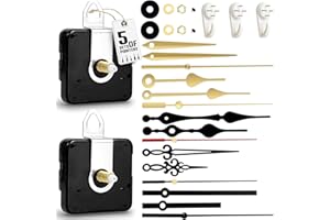 Amdonalo Uhrwerk-Set, Uhrwerk für Wanduhren Quarz Uhrwerk mit 5 Zeiger-Sets Langer und kurzer Schaft, DIY-Reparatur-Teile Für die Wartung der Uhr