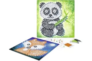 Ravensburger 18029 String it Cute Panda & Fox – Kreative Fadenbilder mit Panda und Fuchs kinderleicht aus Kunststoffpins und buntem Faden