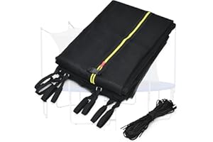 GOPLUS Filet de Sécurité Intérieur/Extérieur pour Trampoline, Filet de Trampoline 6/8 Poteaux, Résistant aux UV, Double Fermeture Éclair, Noir