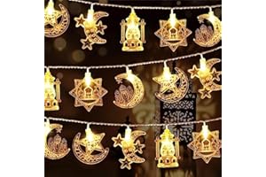 beseloa Ramadan Decoracion, Luces de Cadena de Ramadan, 9.8 Feet 20 LEDs Decoraciones de Eid Mubarak, Luces de Cadena de Ramadan Eid, Decoración de Ramadan para Decoración de Hogar Eid