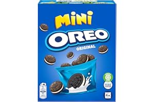 Oreo Original Mini, Piccoli Biscotti al Cacao Ripieni di Crema al Gusto Vaniglia, 4x40g (4 monoporzioni da 40g)