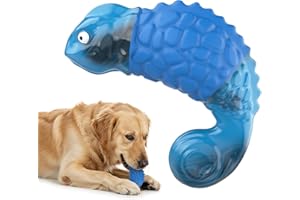 Pewkim Chamäleon Dog Toy, Indestructible Dog Toy, Unbreakable Chew Toy Dog with Natural Rubber, Nylon Material for Small, Medium, Blue
