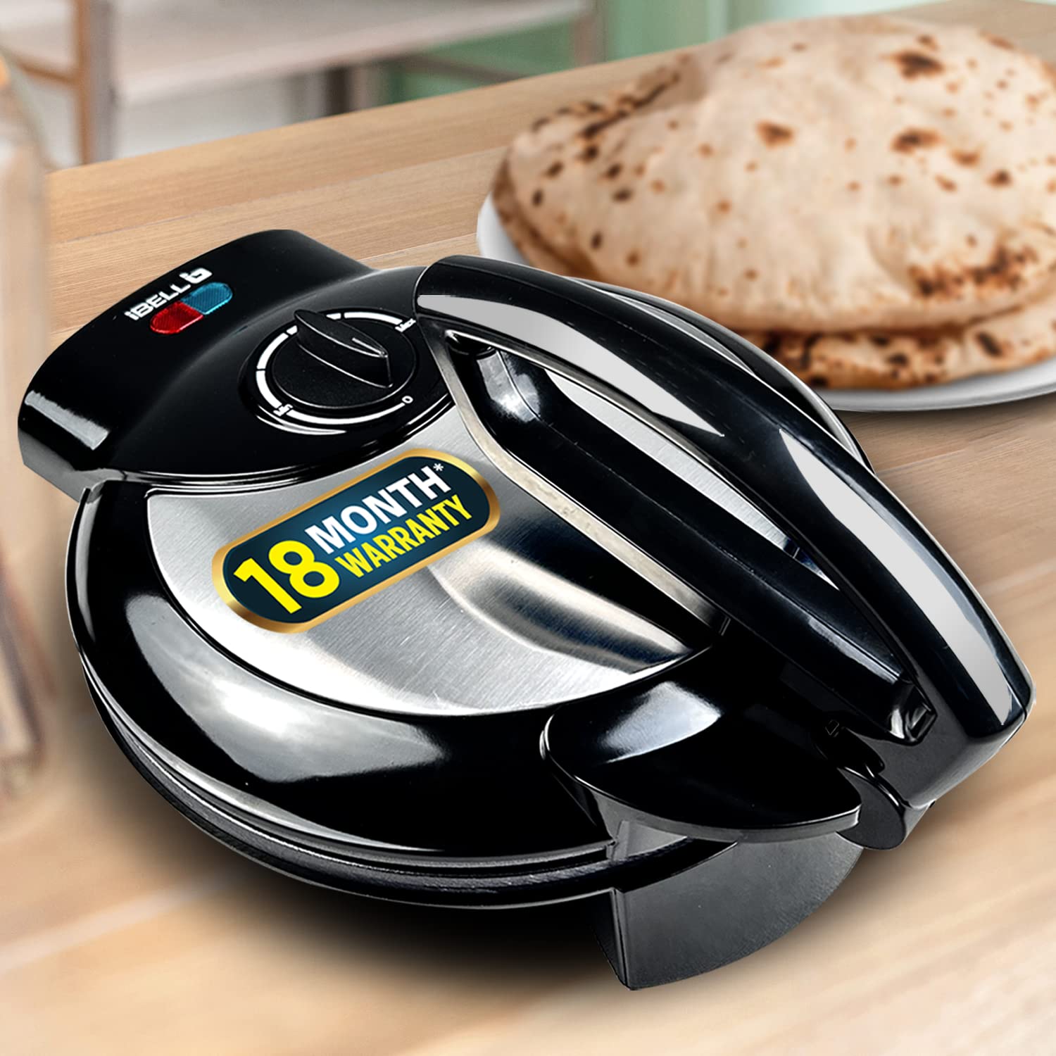 iBELL RM180 Roti Maker, 1500W, Chapati Maker/Nonstick Roti, Ergonomic Handle Big Size with Temperature Control And Auto Eject