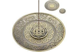 Aoyswuz Soporte de Incienso de Aleación de Zinc Exquisito 9 Agujeros Porta Quemador, para Casa de Té de Yoga (Cian)