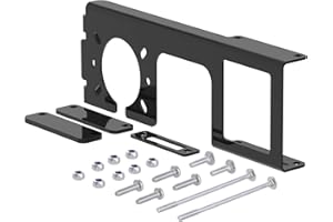 CURT 58000 Easy-Mount Vehicle Trailer Wiring Connector Mounting Bracket for 2-Inch Receiver, 4 or 5-Way Flat, 6 or 7-Way Round, GLOSS BLACK POWDER COAT