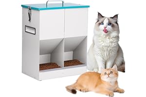 MUYIRTED Comedero Gato Automatico 10L, Dispensador Comida Gatos, Tolva para Perro Pequeño Alimentador Metálico, Dispensar Comida para Gatos/Perros Y Comida Liofilizada