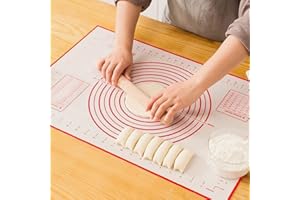 SINWIND Silicone Baking Mat con Medidas para Rolling de Masa, 60x40cm 100% Food Grade Silicone Non Stick Non Slip Large Pasta Sheet Estera Colorida para Hacer Pizza, Tarta, lasaña