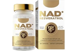 ATUIO 120 Capsules Resveratrolo Puro Integratore di NAD+, 500MG ad Assorbimento Migliorato con TMG, Alternativa al Nicotinamide Riboside per le Cellule, Anti-invecchiamento e Riparazione del DNA