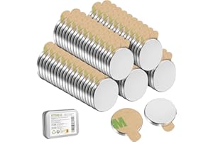 UTOMAG 100 Pezzi Calamite Autoadesivi al Neodimio 8x1mm, Mini Magneti Adesive Forti Con Tondo Per Magnete per Frigo, Artigianato, La Presentazione,Cucina e Ufficio
