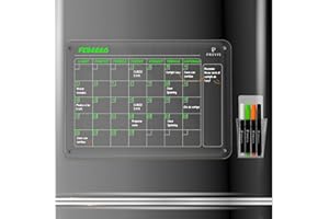PREVIS Brand Calendario Magnetico Nevera Transparente Acrilico A3 (40X30CM) con 4 Rotuladores Punta Extra Fina - Pizarra Transparente Nevera Magnetica Mensual Acrilica - Planifica el Mes con Estilo