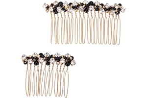 LARFRAECY Cheveux Peigne 2 Pièce Peigne à Cheveux de Mariée Perle Cristaux Bijoux Cheveux Diamant Peigne Mariage pour Décoration Accessoires de Cheveux de Mariage Peignes Latéraux à Cheveux en Métal pour Femmes