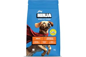 Godrej Ninja Adult Dry Dog Food, 2 KG, Chicken & Multigrain, Gut Health | Powered by Pre & Probiotics, Polyph…