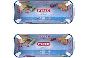 Pyrex Glass Loaf Pan Dish High Resistance 30cm Clear/Transparent (Pack of 2)