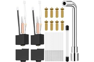 BILIPLE 2 Stück Anycubic Kobra 3 Hotend-Kit | Heißend-Set für 3D-Drucker mit 8x 0,4mm Messingdüsen, Düsen-Schlüssel, 20 Reinigungsnadeln & 4 Silikon-Schutzhüllen | Kompatibel mit Kobra 3/Kobra 3 Combo