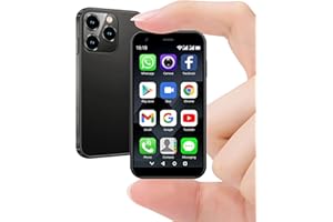 BLKE Max 4G-Mini-Smartphone, 3,0-Zoll-HD-Bildschirm, Quad-Core-Dual-SIM, 3 + 32 GB, 2000 mAh, entsperrtes Kindertelefon, Taschentelefon für Schüler, kleines Smartphone mit Touchscreen Schwarz