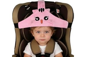 MINGZE Seggiolino auto per bambino, supporto per la testa del seggiolino auto, posizionatore per il sonno sicuro e accogliente, cintura di fissaggio regolabile per cintura di sicurezza (Rosa)