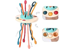 Hooku Montessori Spielzeug, UFO Aktivitätsspielzeug , Motorikspielzeug ab 1 Jahr, Sensorik Baby Reise Spielzeug, Geschenk Mädchen Jungen