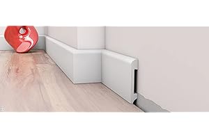 EURODECO Pack de 5/10 mètres plinthes bande de sol - blanc - matériau dur - décoration - mur - sol - plafond. 1 pièce mesure 2 mètres de long. (DP4)
