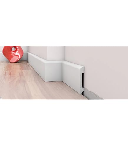 Onlywood 24 Metri Lineari Battiscopa Bianco In Mdf Spessore 10 Mm X Altezza 70 Mm | Leroy Merlin