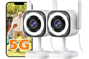 GUOANVISION 3MP Outdoor Security Camera, 5G WiFi CCTV Camera Systems Outdoor Indoor, Home Cameras for Pet Dog Baby Monitor, IP66 Waterproof, 24/7 Recording, Color Night Vision, Alarm Siren, SD/Cloud -2Pack
