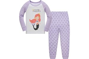 LANGUBABY Pijamas Niña Unicornio Infantiles Algodón Manga Larga Conjunto Pijamas Dos Piezas 1-12 Años