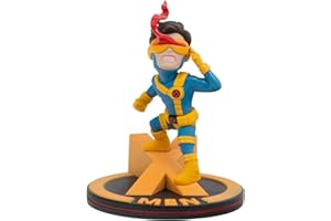QMX Quantum Mechanix- Figura Qfig X-Men Cyclops, Marvel, Color Yellow, Blue (MVL-0047)