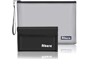Aitere Lot de 2 pochettes ignifuges pour documents A4, passeport, documents bancaires, objets de valeur