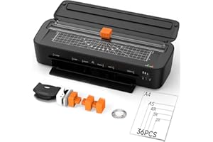 OidoZac Laminator Machine A4, 11 in 1 Thermal Laminating Machine Cold Hot Lamination with 36 Laminating Pouches 3 Cutter Heads & Built-in Trimmer Laminate Set for School Home Business Office(Black)
