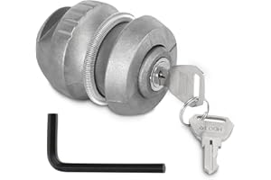 mellystore Bloqueo de Bola de Remolque Cerradura Enganche Remolque Bloqueo Antirrobo Remolque Bloqueo Remolque para Caravana Remolque Aleación de Zinc Estándar Hitchlock con 2 Llaves