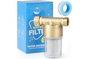 SWAWIS Hauswasserfilte 1/2" Wasserfilter Hausanschluss Vorfilter Hauswasserwerk 40 μm Filtert Effektiv Wasserverunreinigungen für Wasserauslässe Wie Duschen Wasserhähne Waschmaschinen Hauswasserfilte