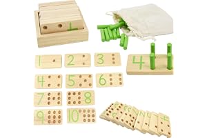 Coriver Montessori leksak från 3 år, lära sig träleksaker, motorikleksaker, matematik, leksak, lek, barnleksak med förvaringsväska, gåva för 3+ år pojke, flicka