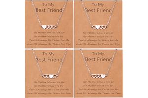 CheersLife 2/3/4/5/6 Collares de Amistad Collares de Hermanas Mejor Amiga BFF Collar de Corazón de Larga Distancia Collar de Tribu de Triángulo Regalo de Joyería para Mujeres Niñas Hijas Navidad