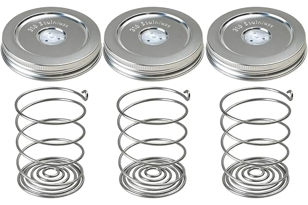 Stainless Steel Fermentation Lids 3 Pieces Wide-mouth 16/24/32/64oz